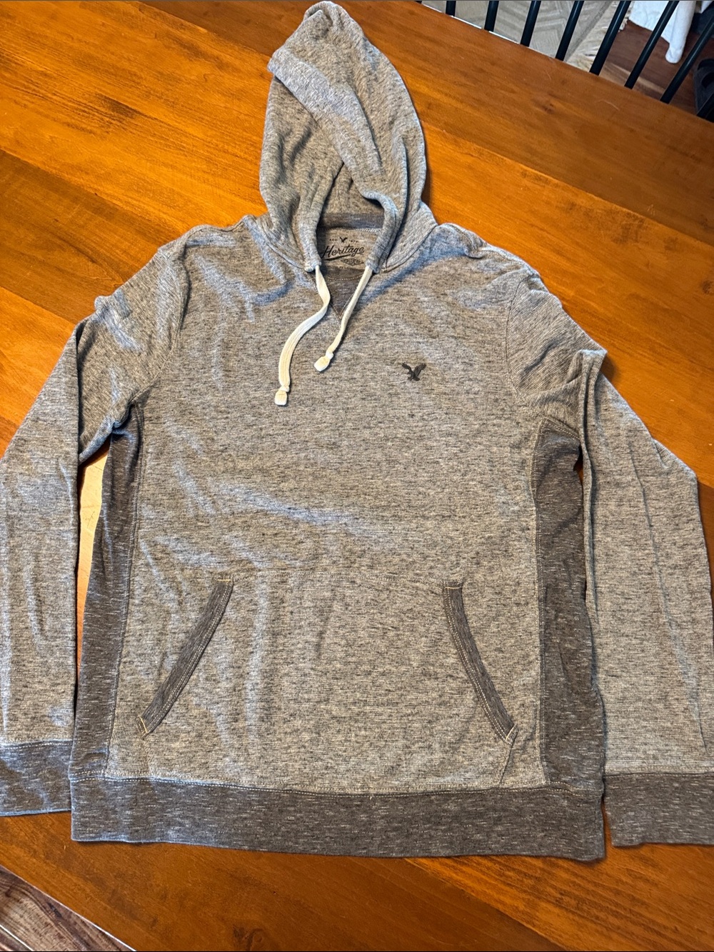 American Eagle Outfitters Gray Heather Pullover Hoodie